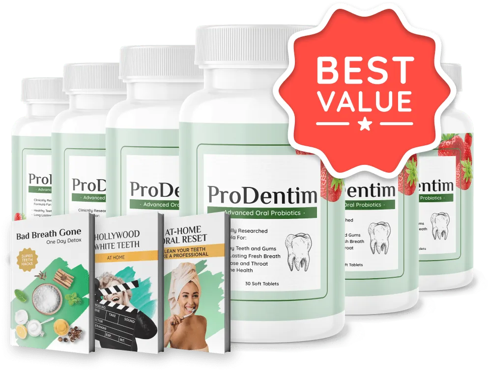 Buy ProDentim 6 bottle supply official bottles $49 each