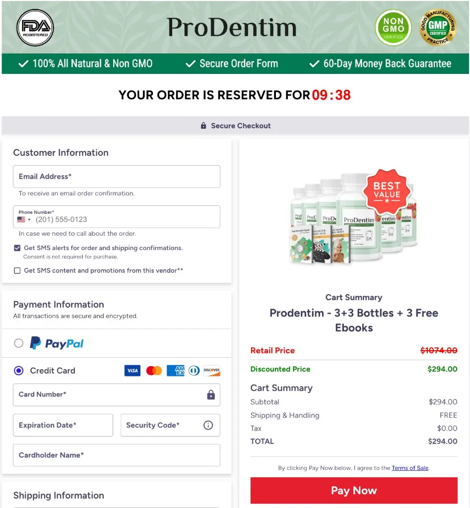 ProDentim secure checkout official order page ClickBank